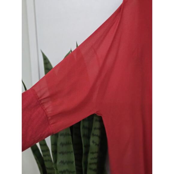 Soft Surroundings Burnt Orange San Sebastian Layered V-Neck Blouse Size Medium - Picture 3 of 5